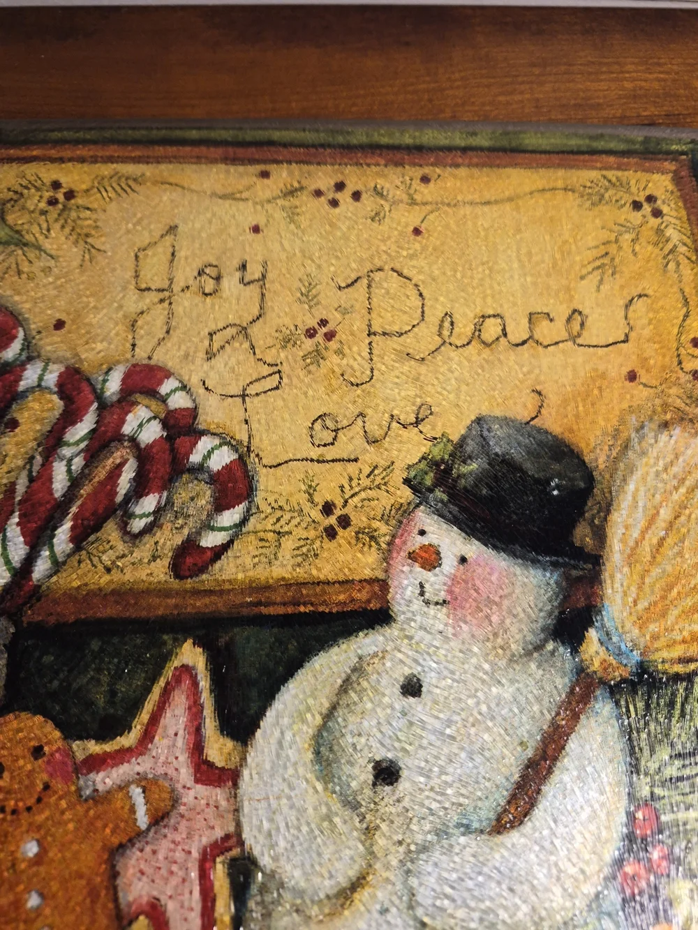 Holiday Candy Canes Joy,Peace,Love,Candy Canes Decorative Glass Cutting Board